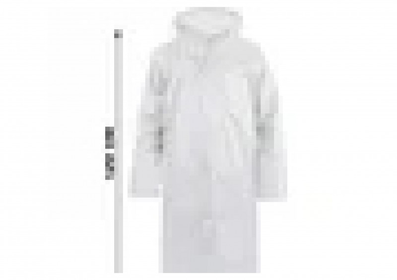 Дождевик с капюшоном на кнопках белый EVA