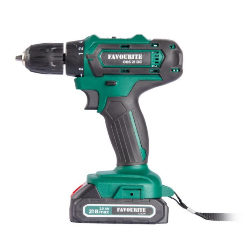 Дрель акк 21В FAVOURITE OBS 21 DC SET UNIT (30Hм/2,0Ач/2 акк./Li-ion/кейс/набор 24 предмет.)