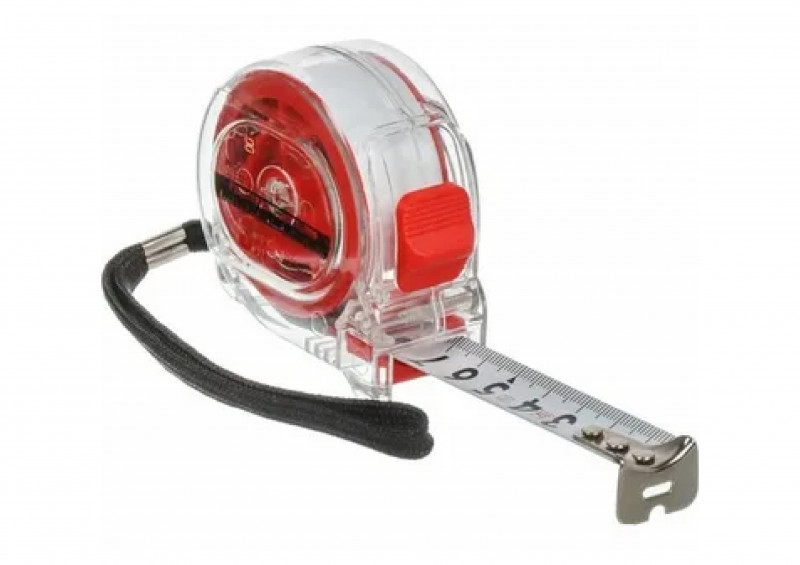 Рулетка MT 19мм 5м 1-фиксатор,ударопроч прозрач корпус