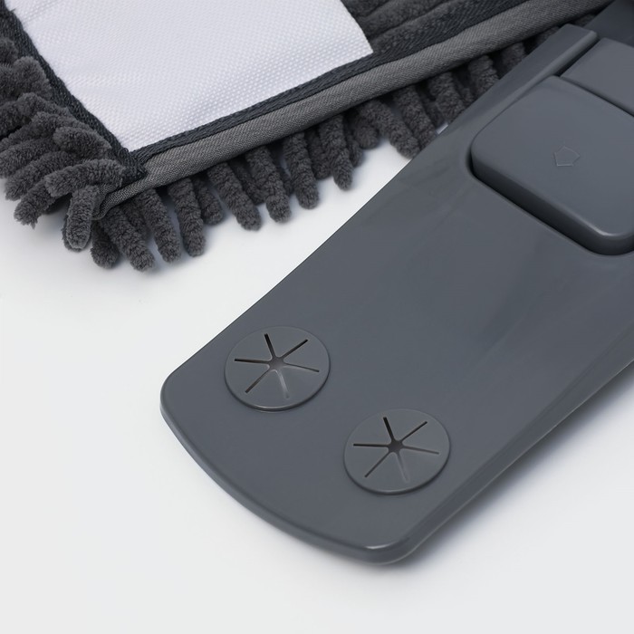 Швабра для мытья пола плоская,насадка микрофибра букли 42х12см,телескопическая ручка 70-120см