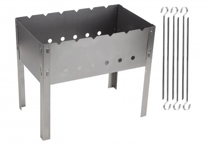 Мангал разборный 400х240х350мм 0,50мм с 6 шампурами ECOS