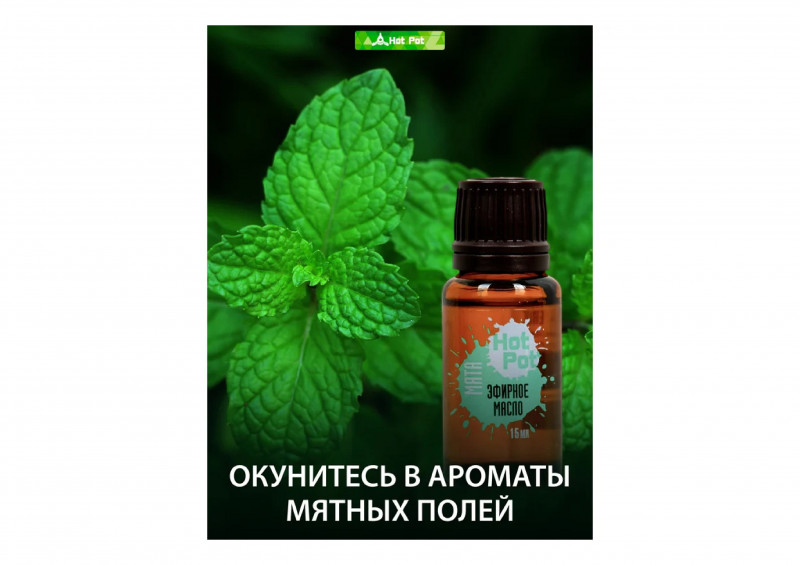 Масло эфирное мята 15мл Hot Pot